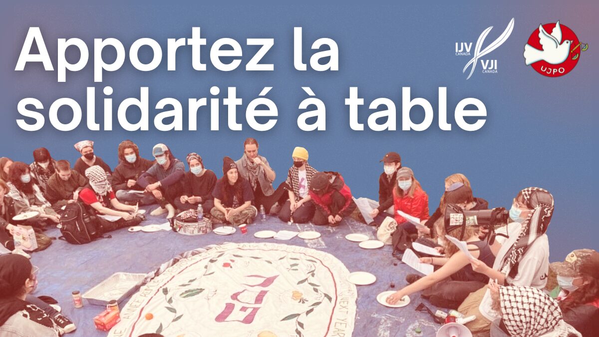Apportez la solidarité à table. Quatre questions pour parler de la Palestine au cours du Séder.